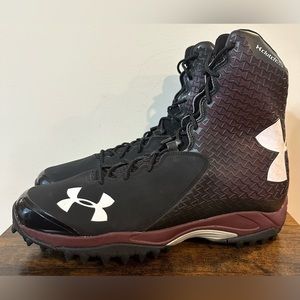 Under Armour Men’s Black/Maroon Brawler Football Cleats NWOT Size 14